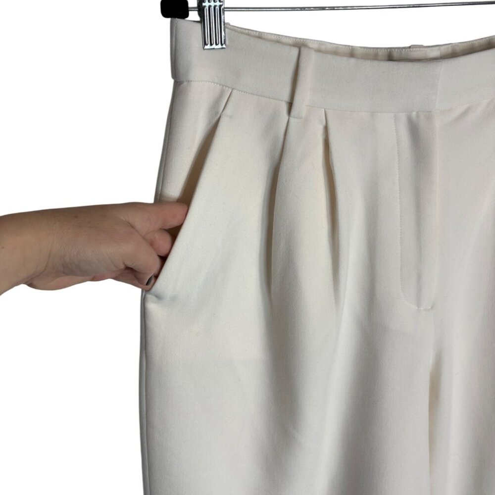 Abercrombie & Fitch A&F Sloane Low Rise Tailored Wide Leg Pant Cream-sz 31 - Picture 11 of 12